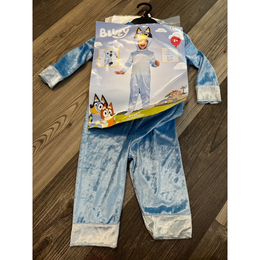 Disguise Bluey Toddler Costume Jumpsuit with Headpiece Blue Size 2T NEW